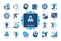 Initiative solid icon set Royalty Free Stock Photo