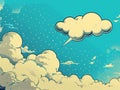 Retro Comic Book Thought Bubble Word Cloud, Humorous and Fun Cartoon App, Blank Brand Label Marketing Royalty Free Stock Photo