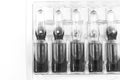 Injectable solution ampoules. Black and white Royalty Free Stock Photo