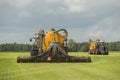 Injecting of liquid manure with two tractors