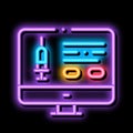 Injection Computer Application neon glow icon illustration