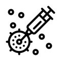 Injection exactly to appointed place icon vector outline illustration