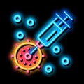 injection exactly to appointed place neon glow icon illustration