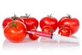 Injection into fresh red tomatoes