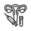 Injection gynecology treatment line icon vector illustration