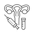 injection gynecology treatment line icon vector illustration