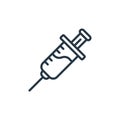 injection icon vector from coronavirus concept. Thin line illustration of injection editable stroke. injection linear sign for use Royalty Free Stock Photo