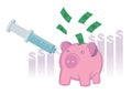 Injection into money piggy bank