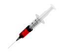 Injection red isolated numbres angle view - 3d rendering Royalty Free Stock Photo