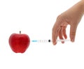 Injection syringe apple Royalty Free Stock Photo