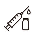 Injection syringe icon. Covid-19 vaccine