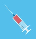 Injection syringe icon vaccine with red blood liquid isolated Royalty Free Stock Photo