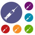 Injection syringe icons set Royalty Free Stock Photo