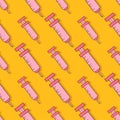 Injection syringe seamless repeat pattern. background illustration