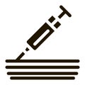 injection of syringe under skin icon Vector Glyph Illustration