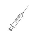 Injection syringe vector isolated black outline