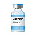 Injection vaccine in glass medical vial bottle