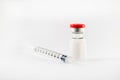 Injection vial and disposable syringe Royalty Free Stock Photo