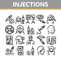 Injections Collection Elements Icons Set Vector Royalty Free Stock Photo