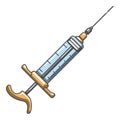 Injector icon, cartoon style