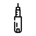 injector insulin line icon vector illustration black