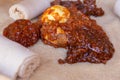 Injera with chicken Doro Wat Royalty Free Stock Photo