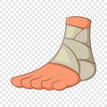 Injured ankle icon, cartoon style