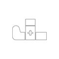 Injured broken leg outline icon. Signs and symbols can be used for web, logo, mobile app, UI, UX