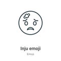 Injured emoji outline vector icon. Thin line black injured emoji icon, flat vector simple element illustration from editable emoji