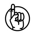 Injured Finger icon in circle - vector iconic design