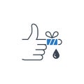 Injured Finger related vector glyph icon.