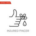 Injured Finger Vector Icon Royalty Free Stock Photo