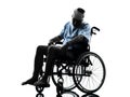Injured man in wheelchair silhouette