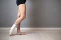 Injured painful foot with white elastic bandage