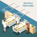 Injured People Isometric Illustration