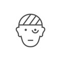 Injured person line outline icon