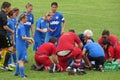 Injured woman player