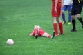 Injured player at the football match Royalty Free Stock Photo