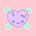 Injured suffering heart with a patch yami kawaii