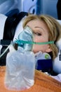 Injured Woman With Oxygen Mask