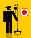 Injured worker with drip