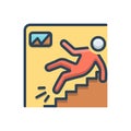 Color illustration icon for Injuries, accident and workplace