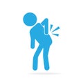 Injury of the back pain icon, medical icon