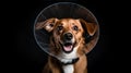 injury dog cone of shame Royalty Free Stock Photo