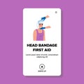 injury head bandage first aid vector