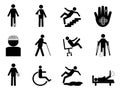 Injury icons set Royalty Free Stock Photo