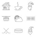 Injury icons set, outline style Royalty Free Stock Photo