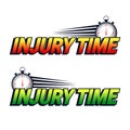 Injury time with stopwatch in soccer game vector design