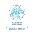 Injury to head and ear concept icon