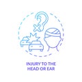 Injury to head and ear concept icon